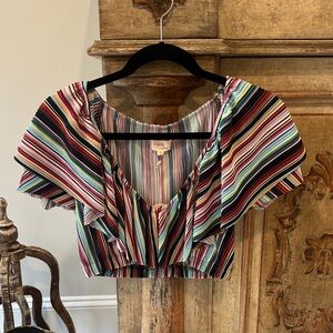 NWT Camila Coelho Striped Crop Top